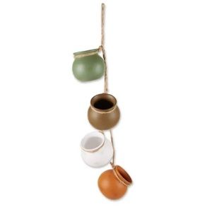 Zingz & Thingz Neutral Garden Dangling Mini Pots 5.6-Quart Terracotta Hanging